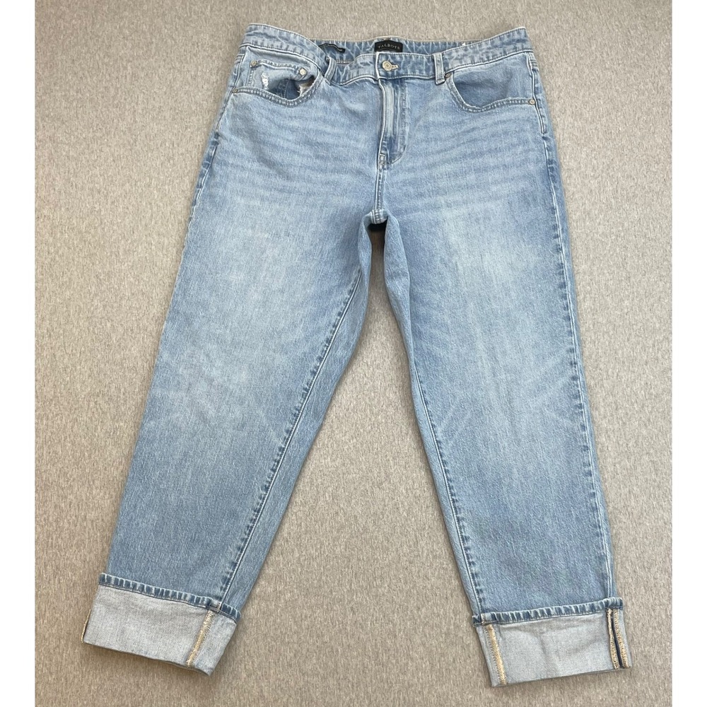 Talbots Jeans Womens 12 Blue Cotton Blend Stretch High-Rise Cuffed Crop
